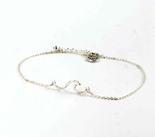 Load image into Gallery viewer, Silver Ankle bracelet surf wave