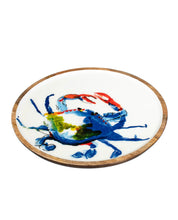 Load image into Gallery viewer, Mango wood bowls Blue crab design
