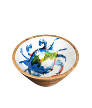 Load image into Gallery viewer, Mango wood bowls Blue crab design
