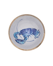 Load image into Gallery viewer, Mango wood bowls Blue Lobster design
