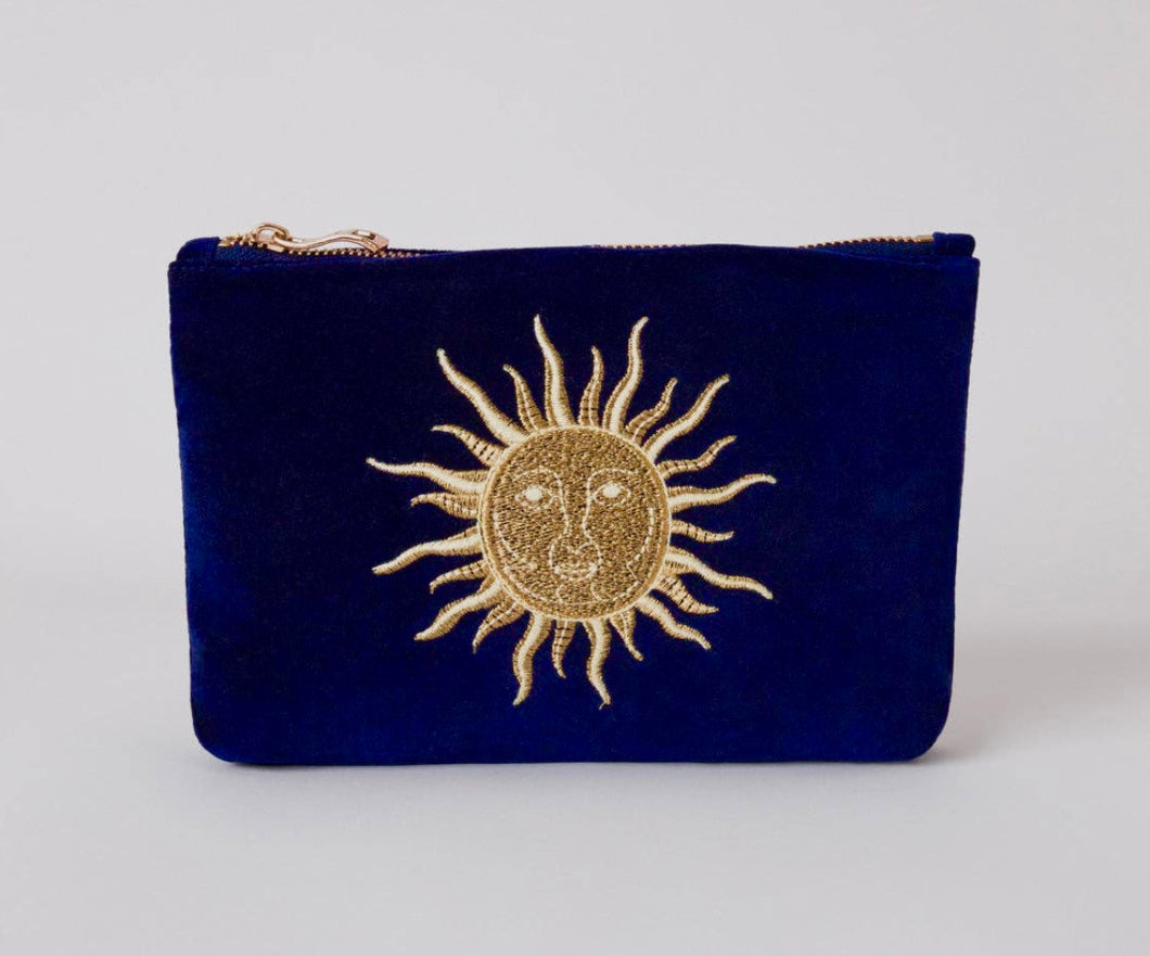 Elizabeth Scarlett navy sun cosmetic bag