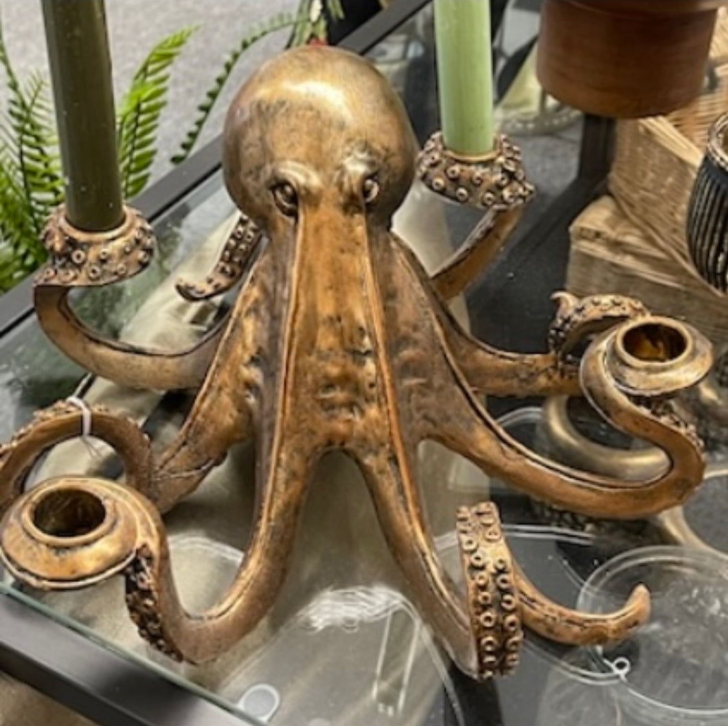 Octopus candelabra Bronze or Gold