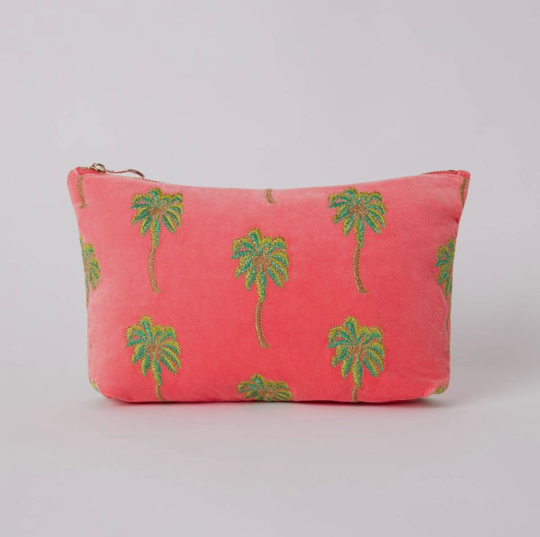 Elizabeth Scarlett Coral Palm Large Cosmetic bag