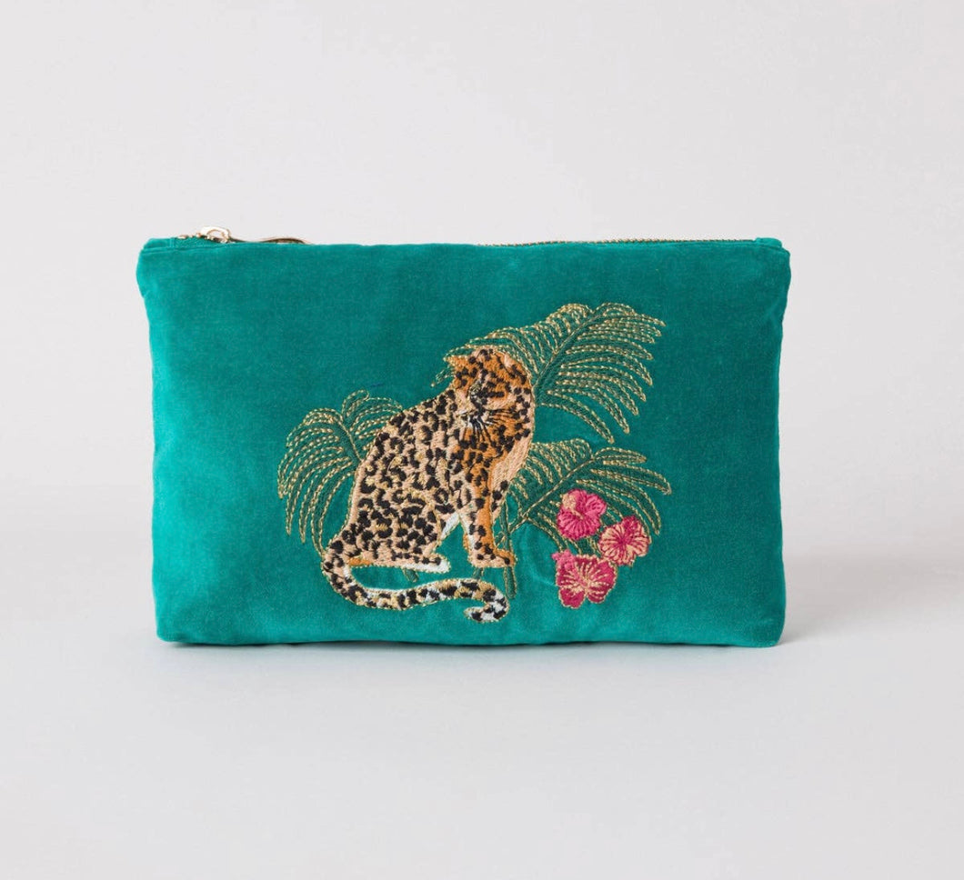 Elizabeth Scarlett Teal cosmetic bag