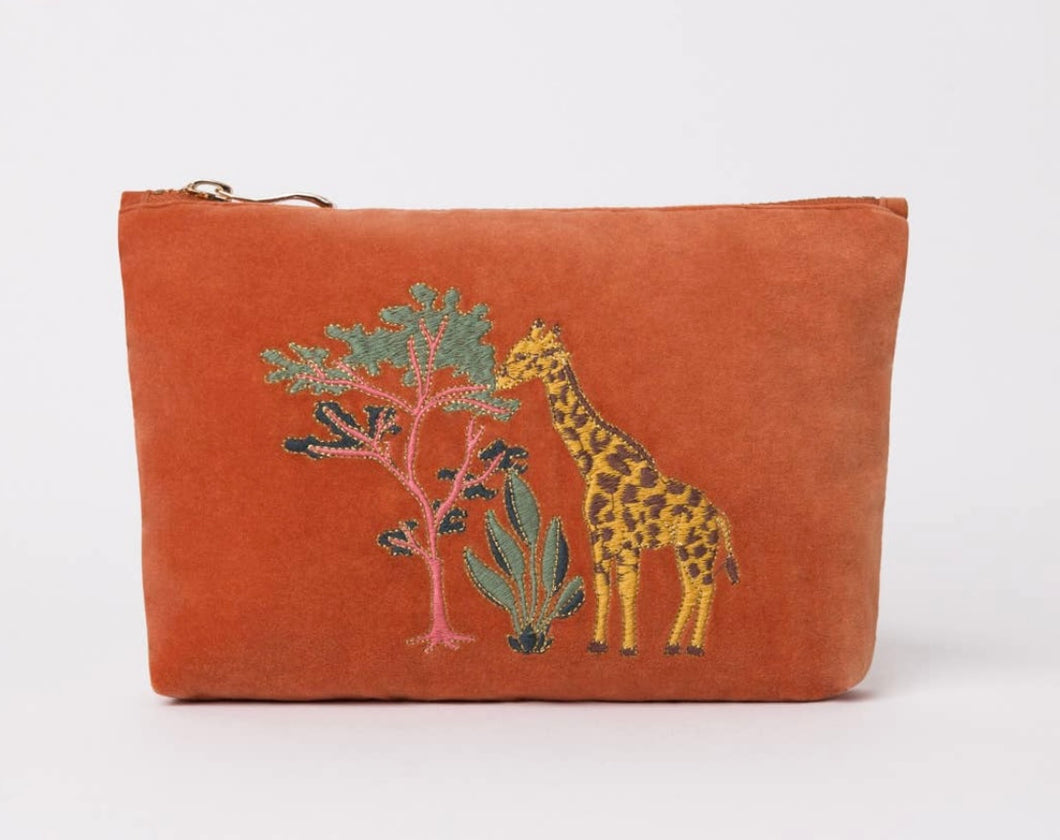 Elizabeth Scarlett Rust cosmetic bag