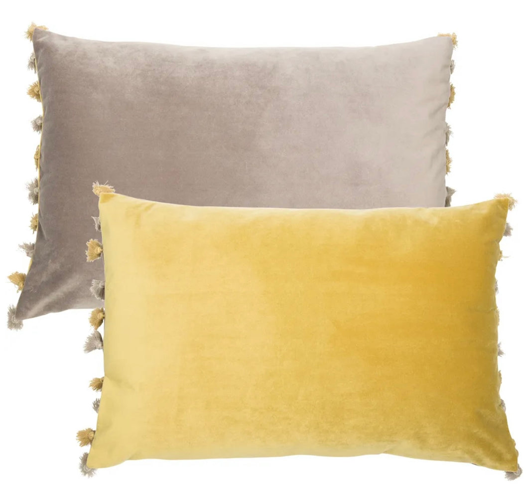 Cushions Mustard and Grey reversible